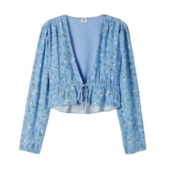 Aritzia Tops - Aritzia Sunday Best New Cropped Tie-Front Blouse